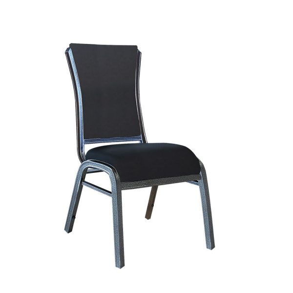 Flexback stacking chair with aluminum frame