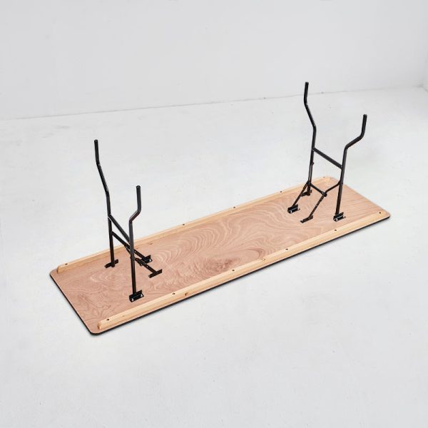 Folding legs mechanism on 6 ft wood banquet table